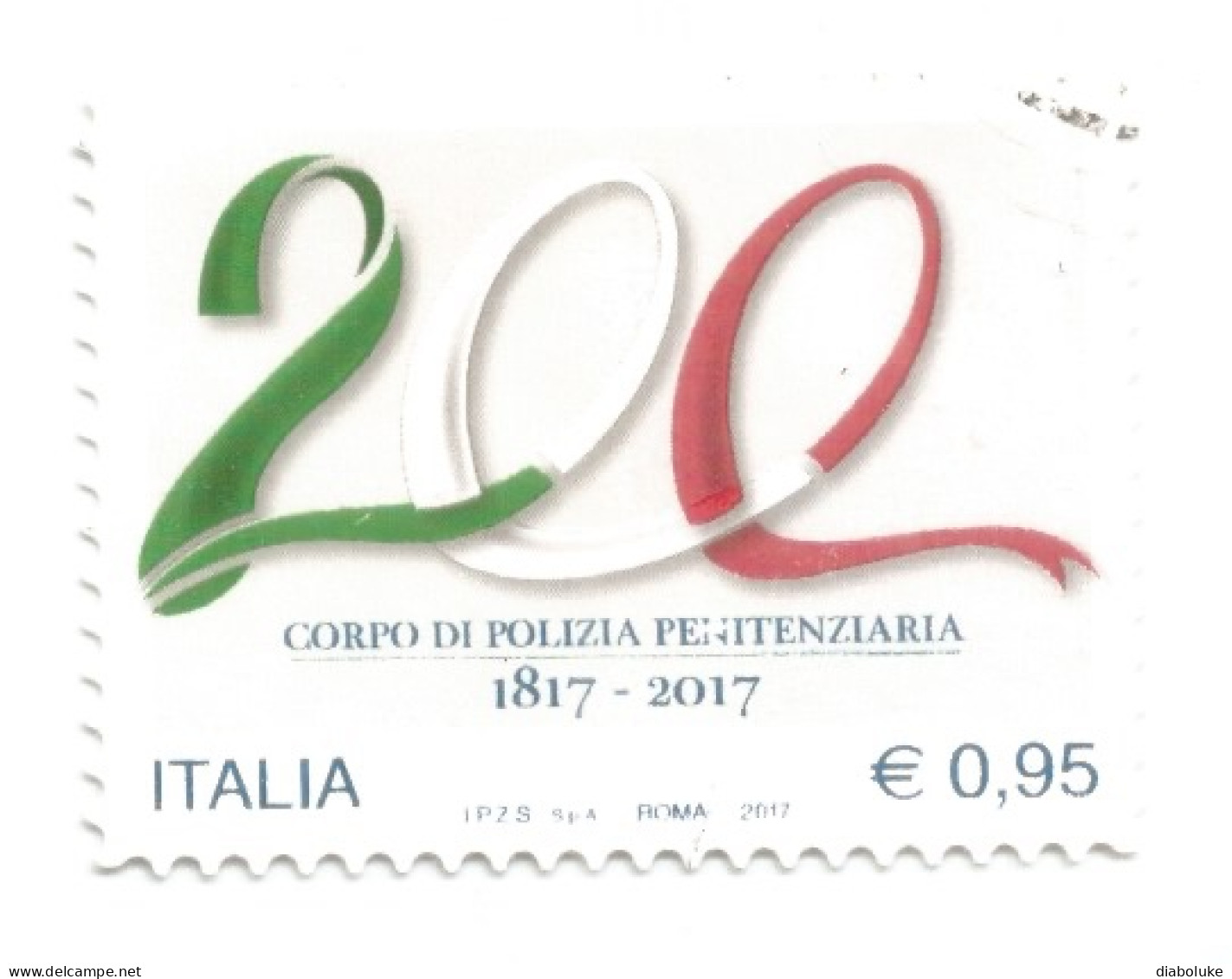 (REPUBBLICA ITALIANA) 2017, CORPO DI POLIZIA PENITENZIARIA - Serie Di 1 Francobollo Usato - 2011-20: Usati