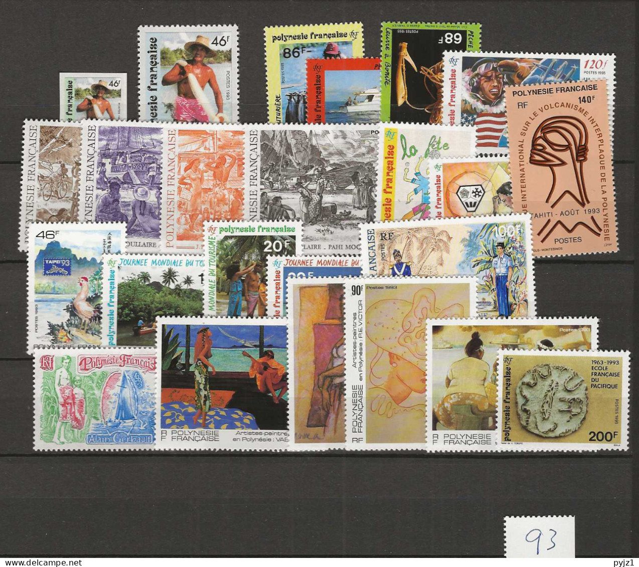 1993 MNH Polynesie Française Year Collection Postfris** - Años Completos