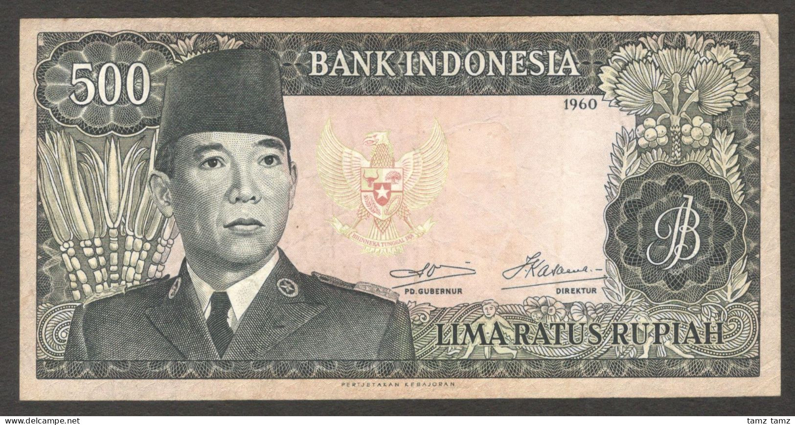 Indonesia 500 Rupiah President Soekarno Wmk Replacement P-87b* 1960 VF - Indonésie