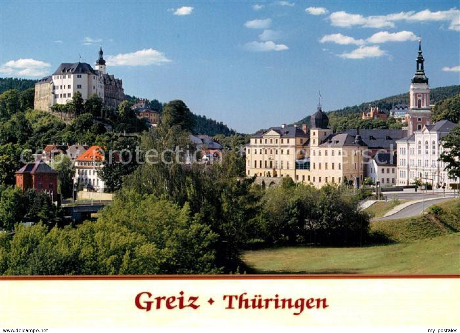 73508730 Greiz Thueringen Oberes Und Unteres Schloss Stadtkirche Greiz Thueringe - Greiz