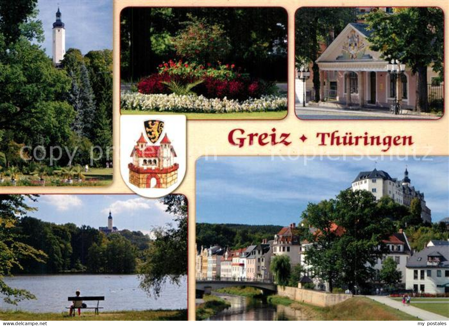73508729 Greiz Thueringen Greizer Park Alte Wache Binsenteich Schlossblick Fried - Greiz