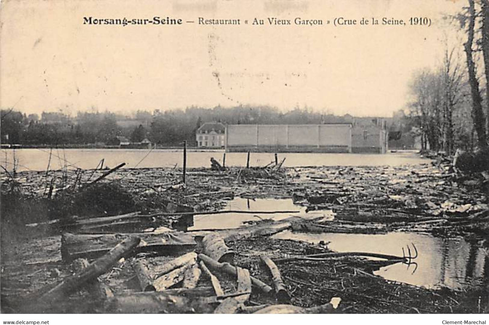 MORSANG SUR ORGE - Restaurant " Au Vieux Garçons " - Crue De La Seine 1910 - Très Bon état - Morsang Sur Orge