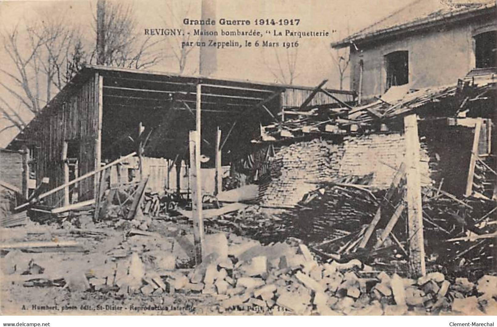 Grande Guerre 1914 - REVIGNY - Maison Bombardée " La Parquetterie " Par Un Zeppelin - Très Bon état - Revigny Sur Ornain