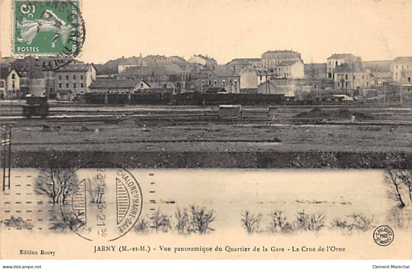 JARNY - Vue Panoramique Du Quartier De La Gare - La Crue De L'Orne - Très Bon état - Jarny
