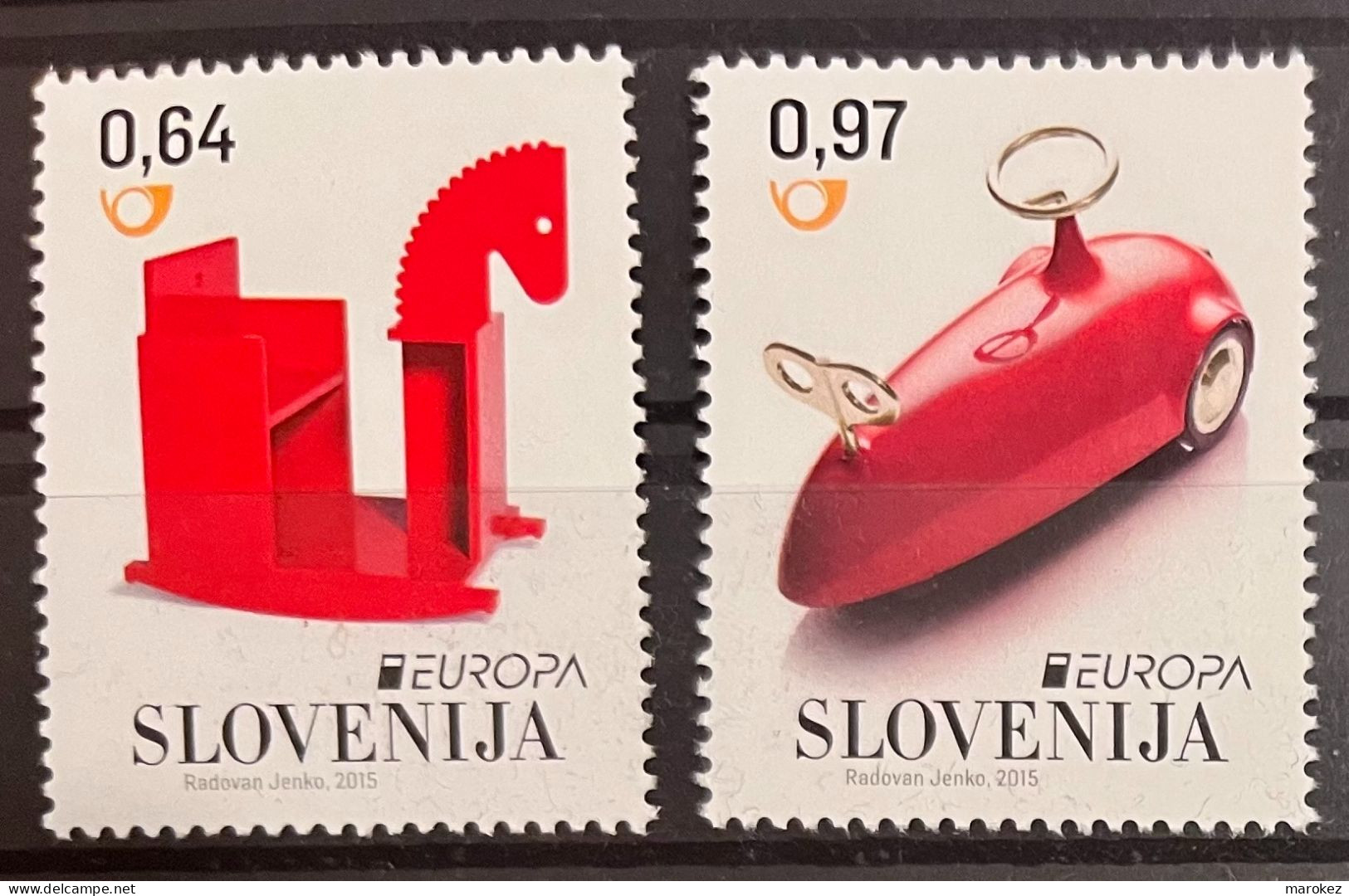 SLOVENIA 2015 Europa - Historical Toys; Rocking Horse & Tin Car **MNH Michel # 1154,1155 - Slovenia