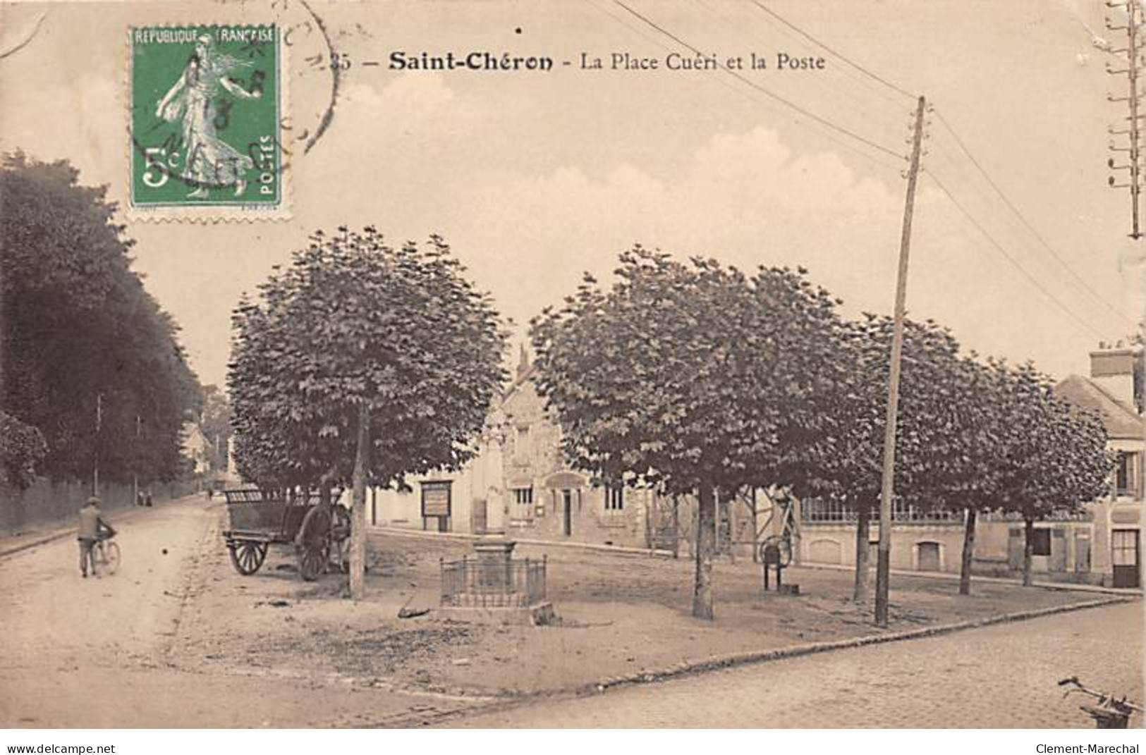 SAINT CHERON - La Place Guéri Et La Poste - Très Bon état - Saint Cheron