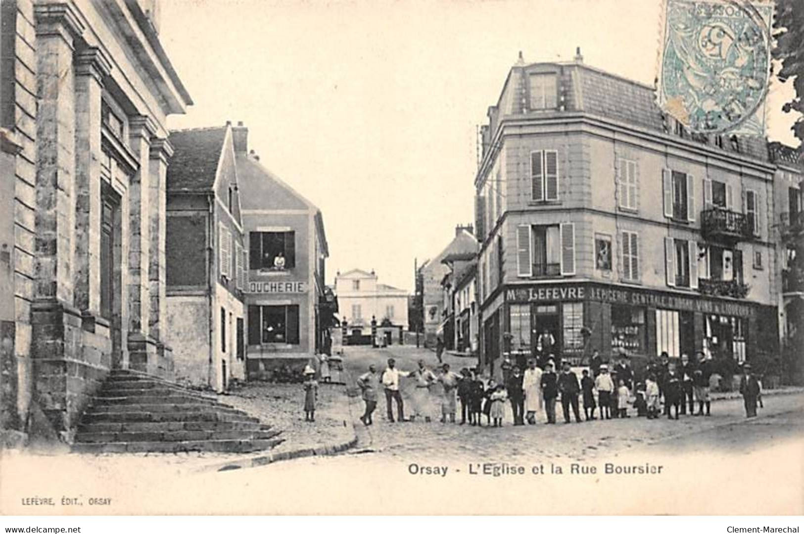 ORSAY - L'Eglise Et La Rue Boursier - Très Bon état - Orsay