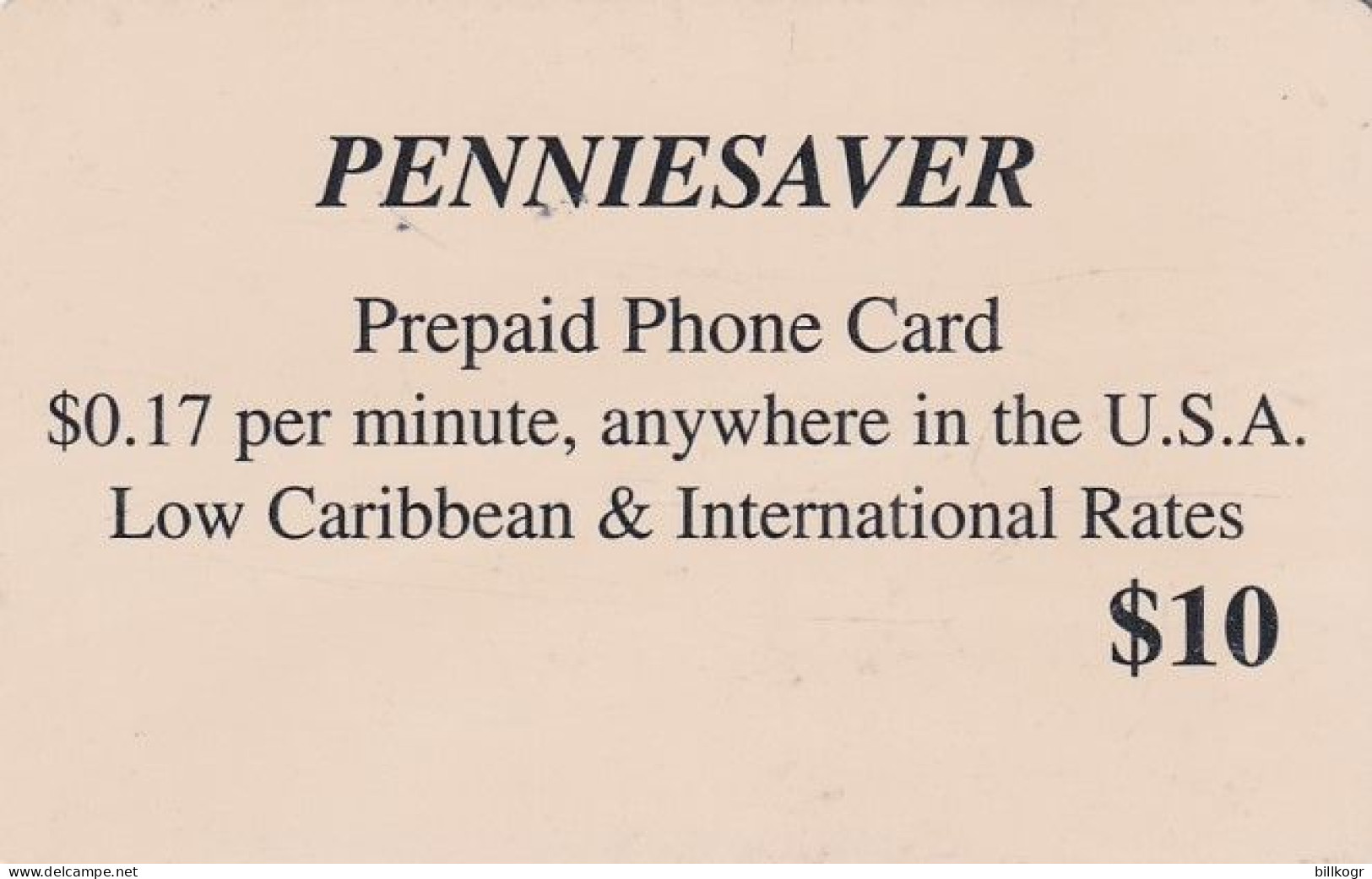 USA - Penniesaver Prepaid Card $10, Used - Andere & Zonder Classificatie
