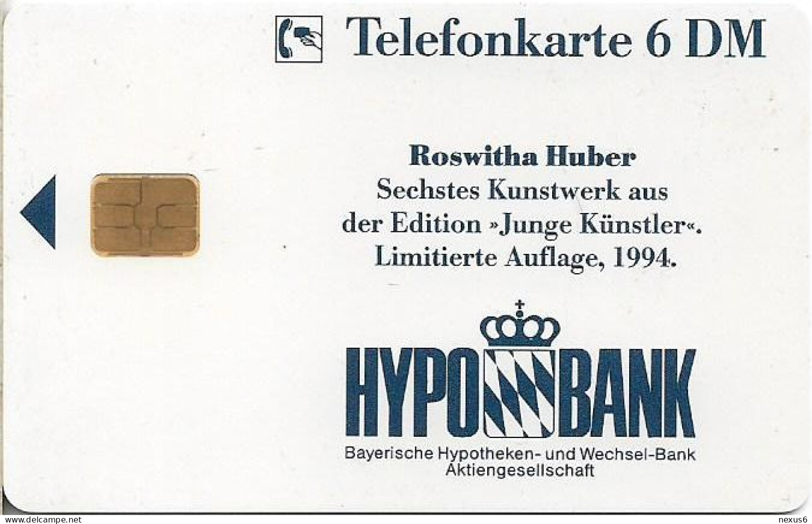 Germany - HypoBank 15 - Junge Künstler 6 - O 2136 - 10.1994, 6DM, 10.000ex, Used - O-Reeksen : Klantenreeksen