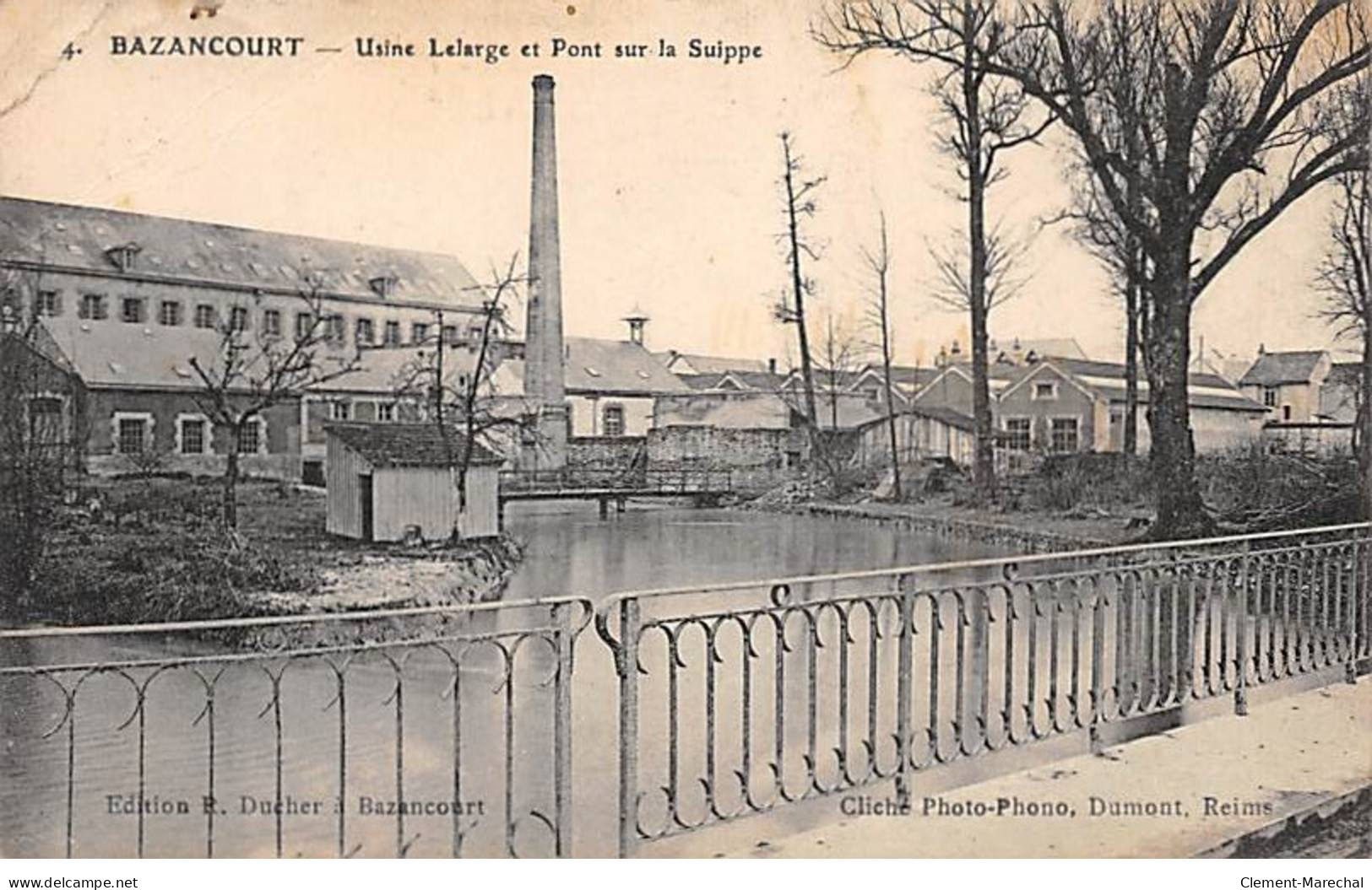 BAZANCOURT - Usine Lelarge Et Pont Sur La Suippe - état - Bazancourt