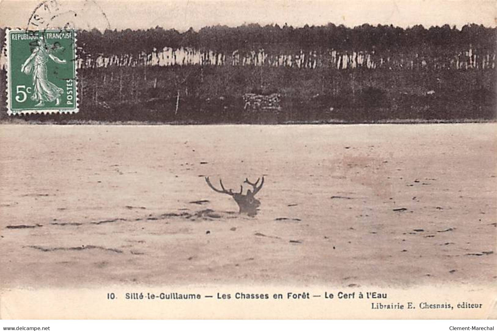 SILLE LE GUILLAUME - Les Chasses En Forêt - Le Cerf à L'eau - Très Bon état - Sille Le Guillaume