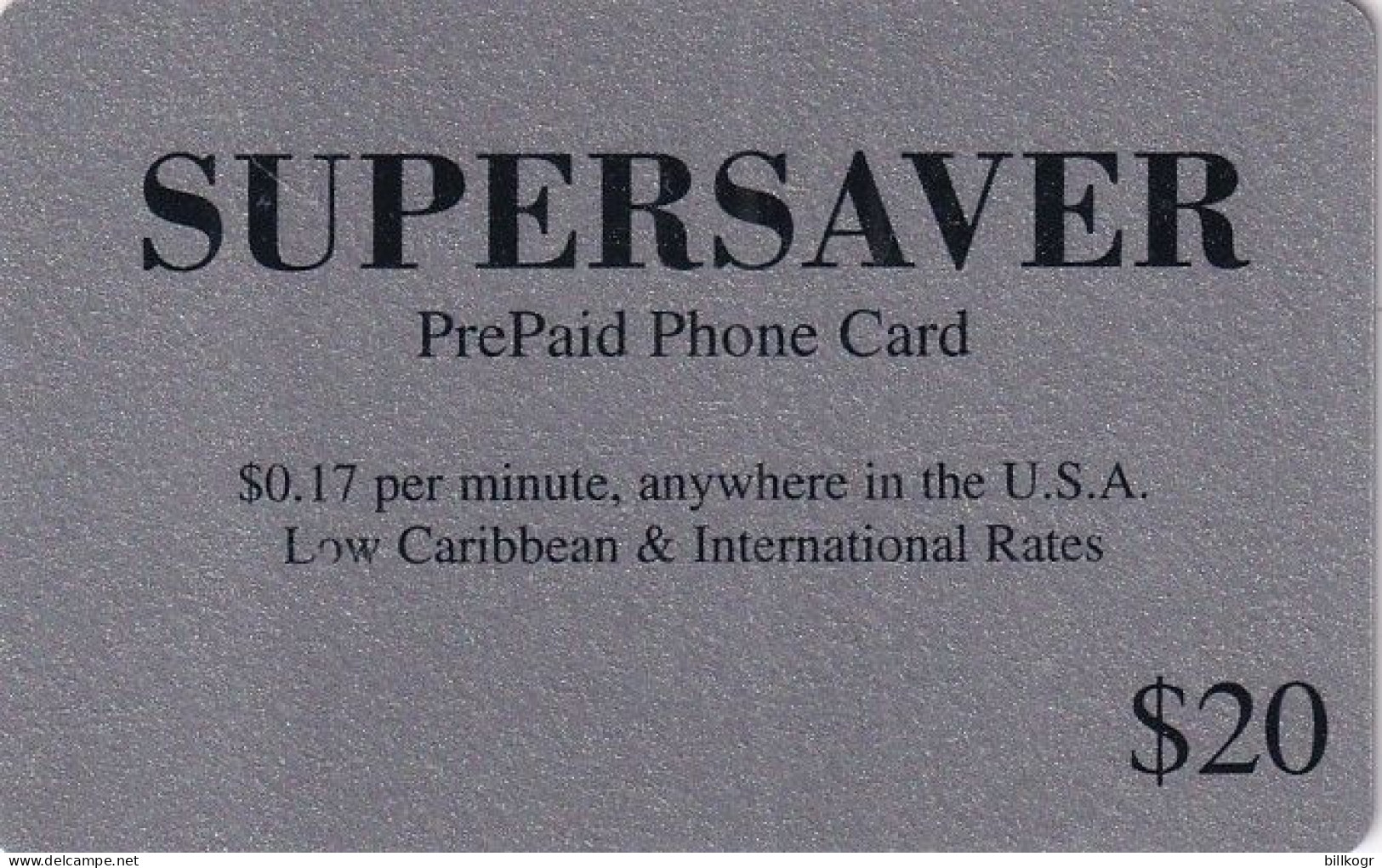 USA - Supersaver Prepaid Card $20, Used - Other & Unclassified