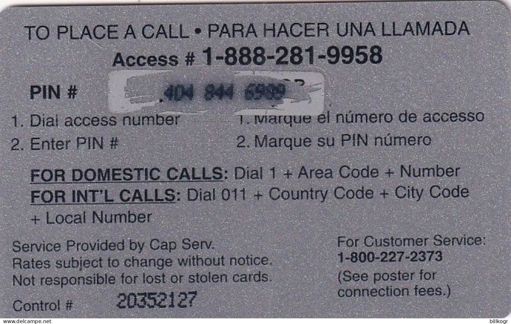 USA - Supersaver Prepaid Card $20, Used - Otros & Sin Clasificación