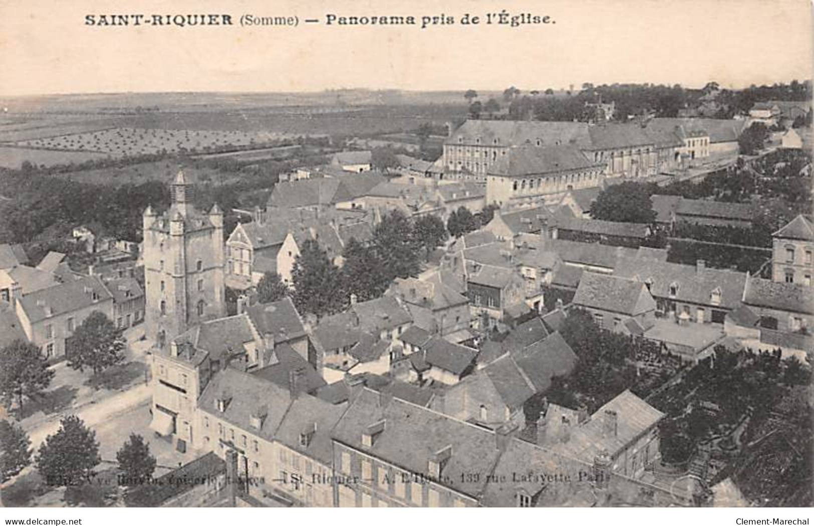 SAINT RIQUIER - Panorama Pris De L'Eglise - Très Bon état - Saint Riquier
