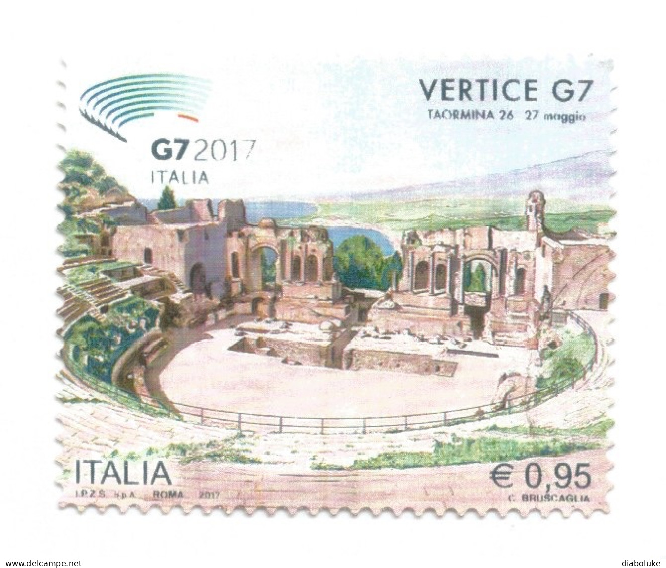 (REPUBBLICA ITALIANA) 2017, VERTICE G7, TAORMINA - Serie Di 1 Francobollo Usato - 2011-20: Afgestempeld