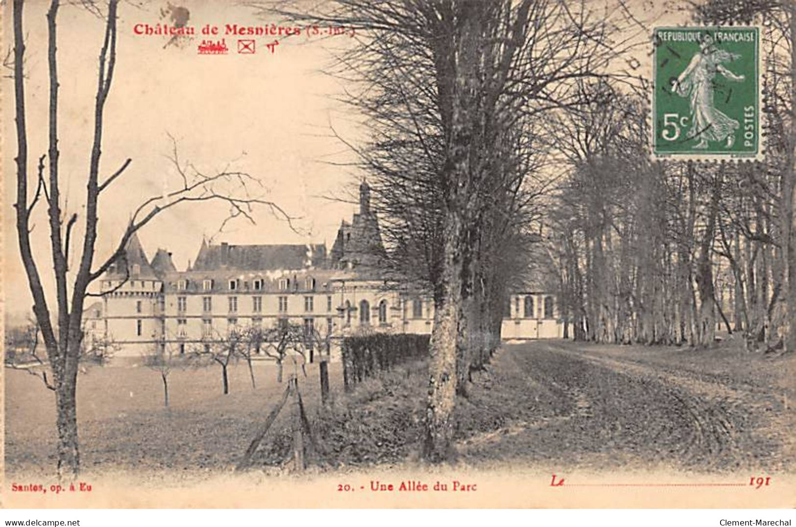 Château De MESNIERES - Une Allée Du Parc - Très Bon état - Mesnières-en-Bray