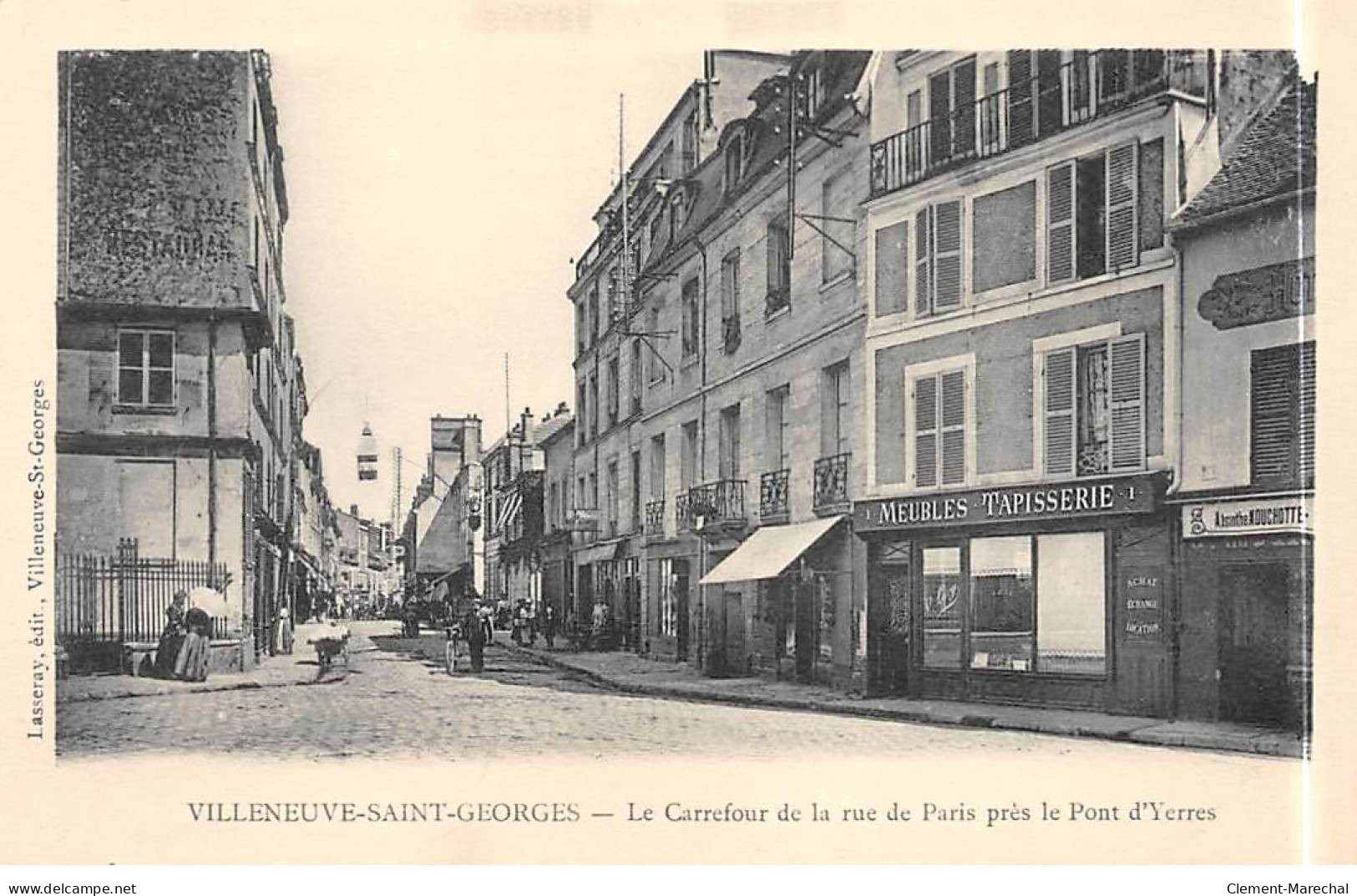 VILLENEUVE SAINT GEORGES - Le Carrefour De La Rue De Paris Près Le Pont D'Yerres - Très Bon état - Villeneuve Saint Georges