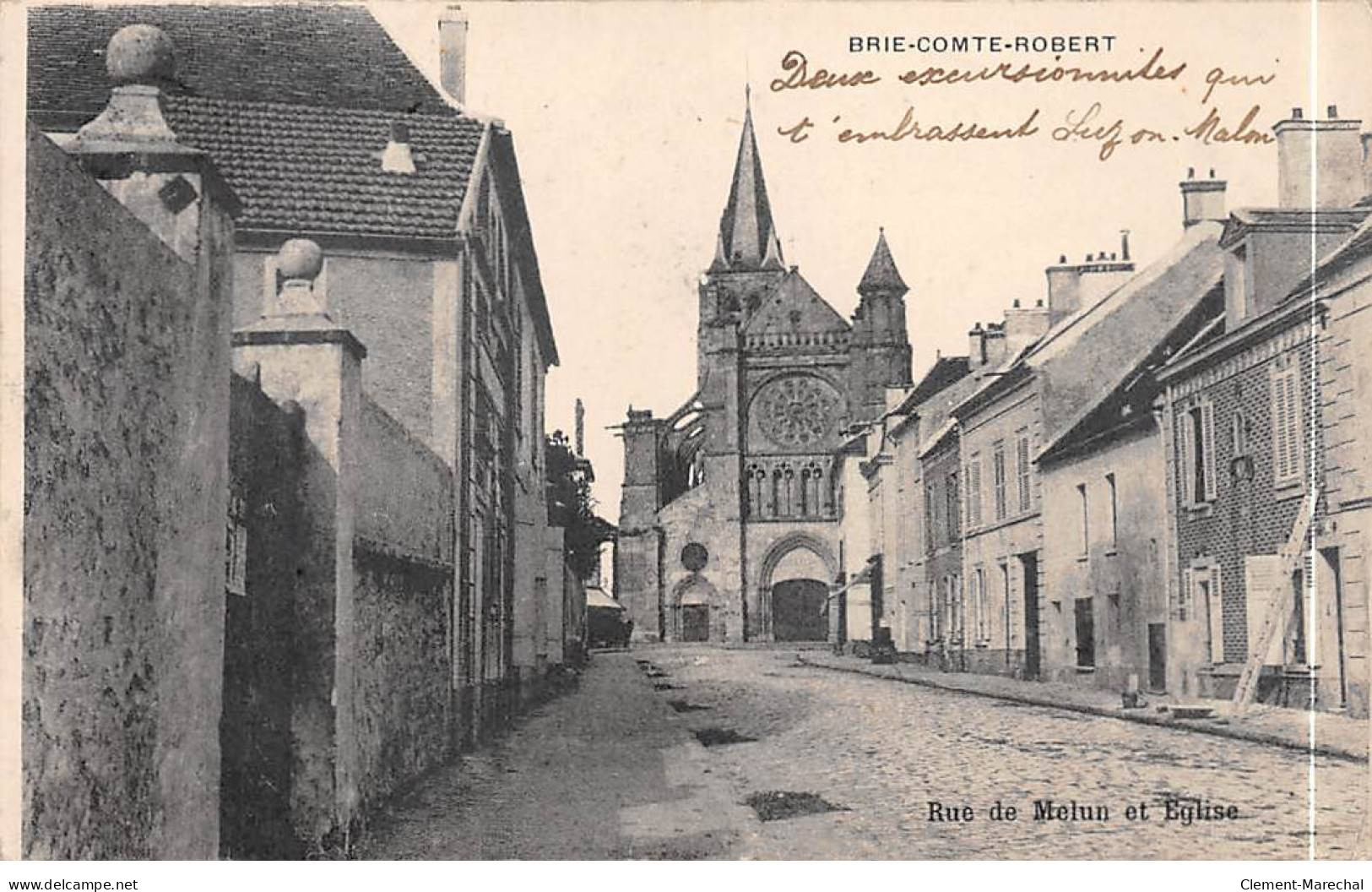 BRIE COMTE ROBERT - Rue De Melun Et Eglise - Très Bon état - Brie Comte Robert