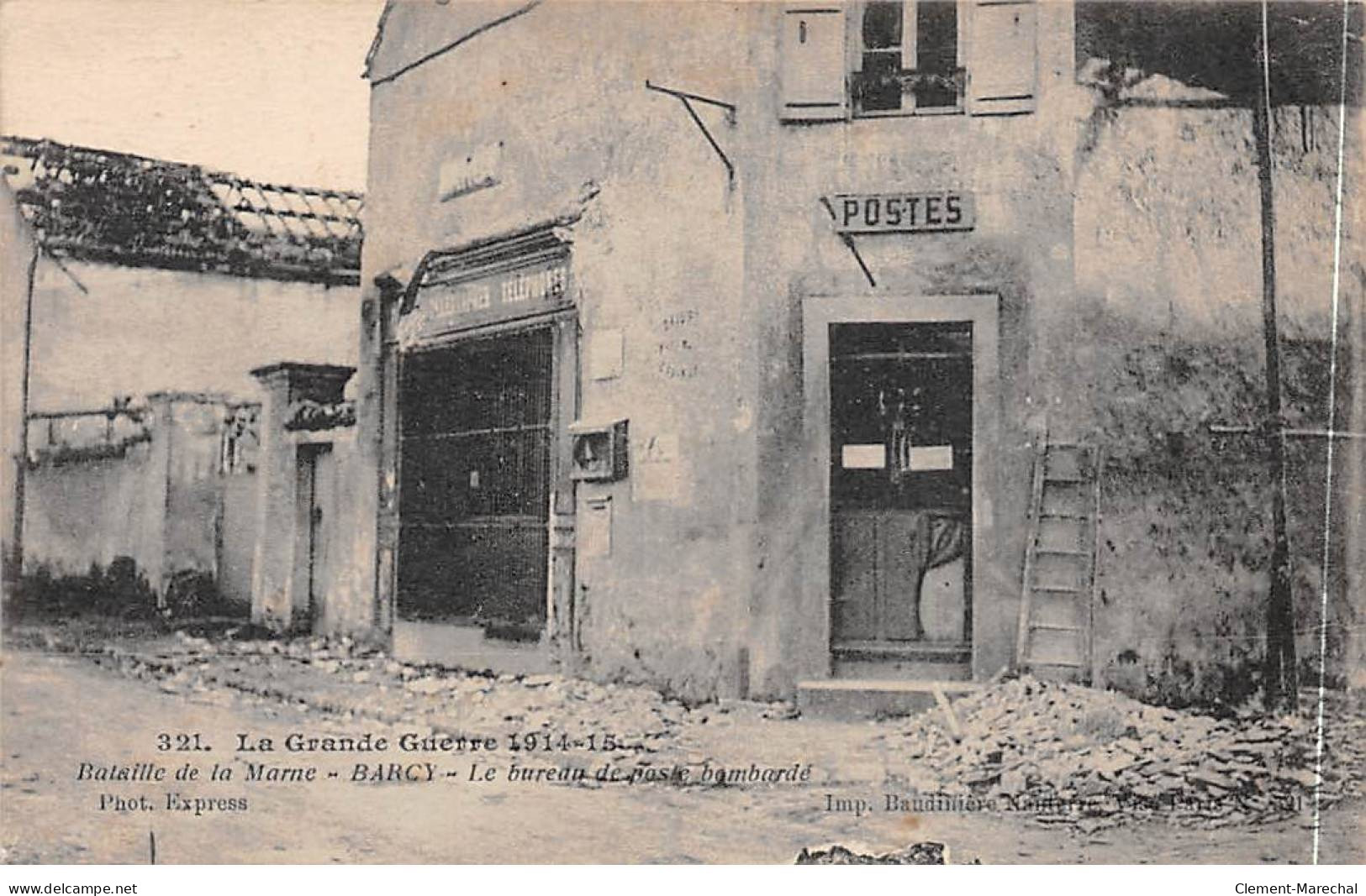 La Grande Guerre 1914 - Bataille De La Marne - BARCY - Le Bureau De Poste Bombardé - Très Bon état - Other & Unclassified