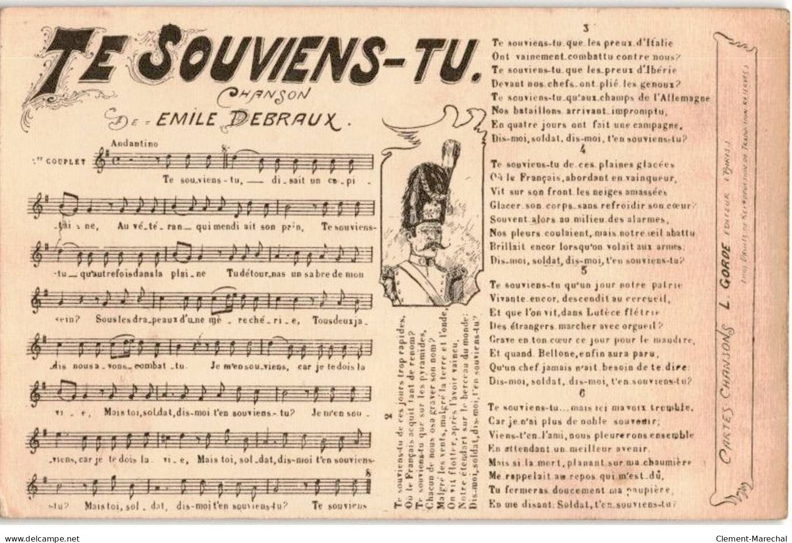 CHANSONS: Te Souviens-tu - Très Bon état - Musique Et Musiciens