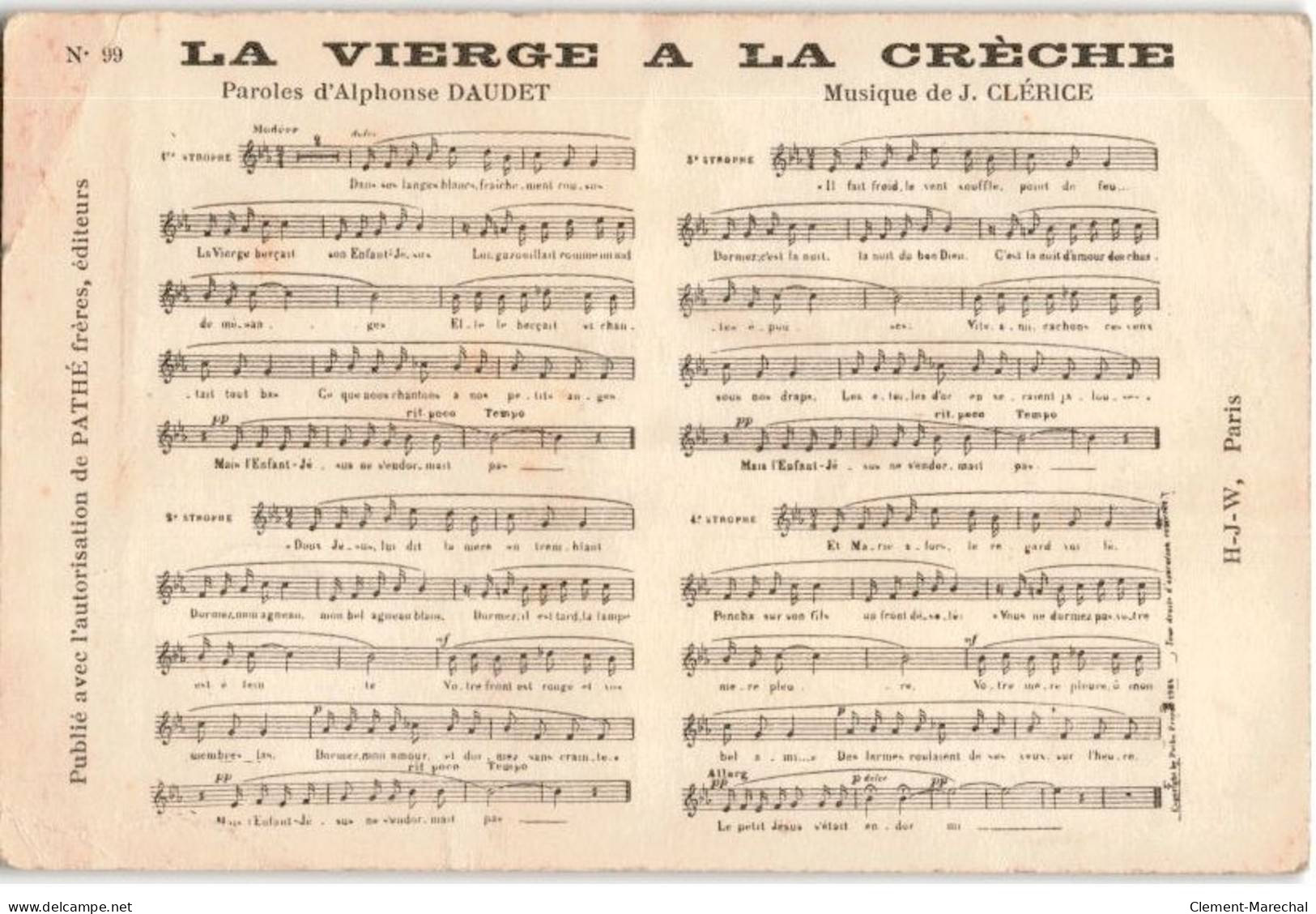 CHANSONS: La Vierge à La Crèche - état - Musique Et Musiciens