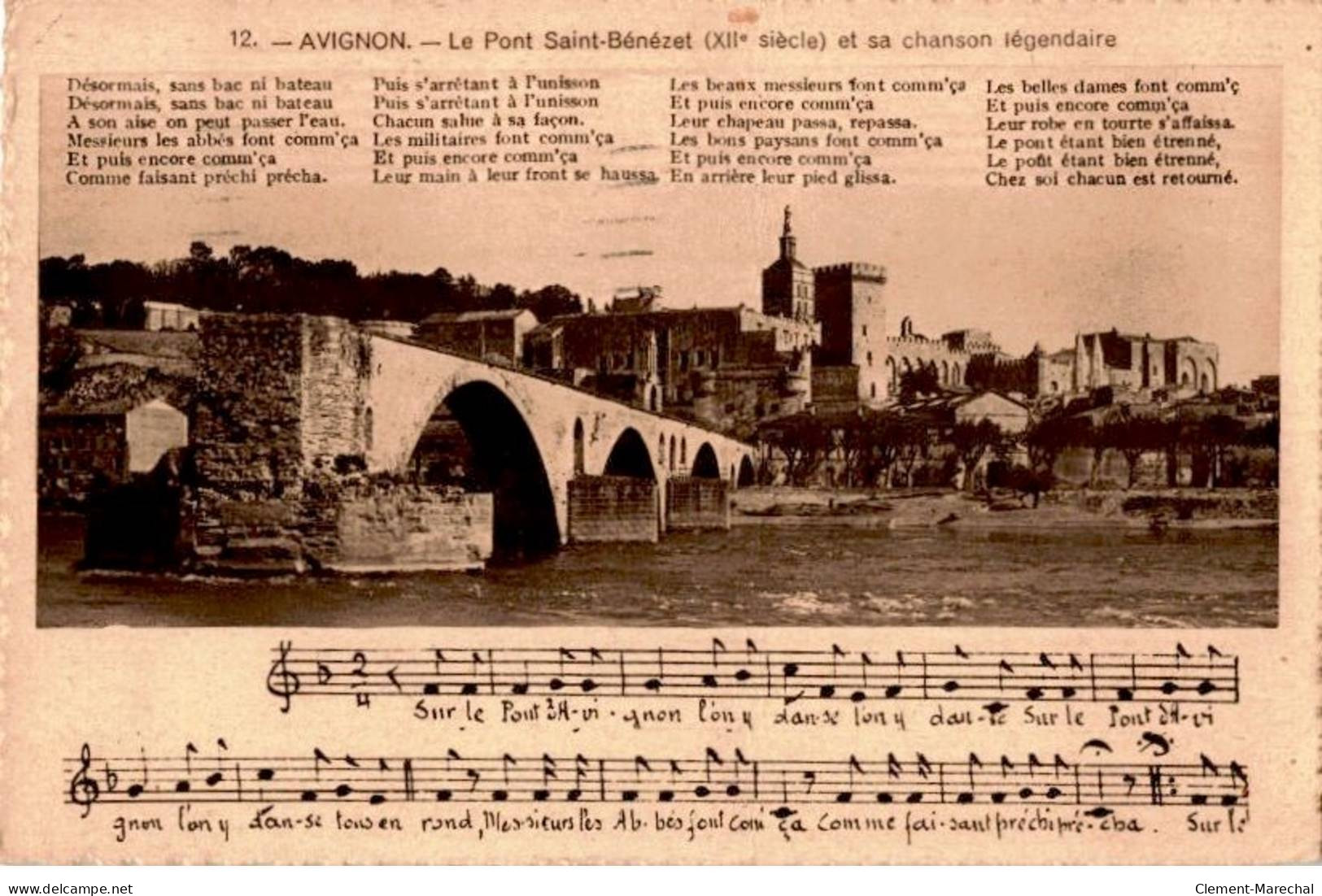 CHANSONS: Avignon, Le Pont Saint-bénézet - Bon état - Musique Et Musiciens