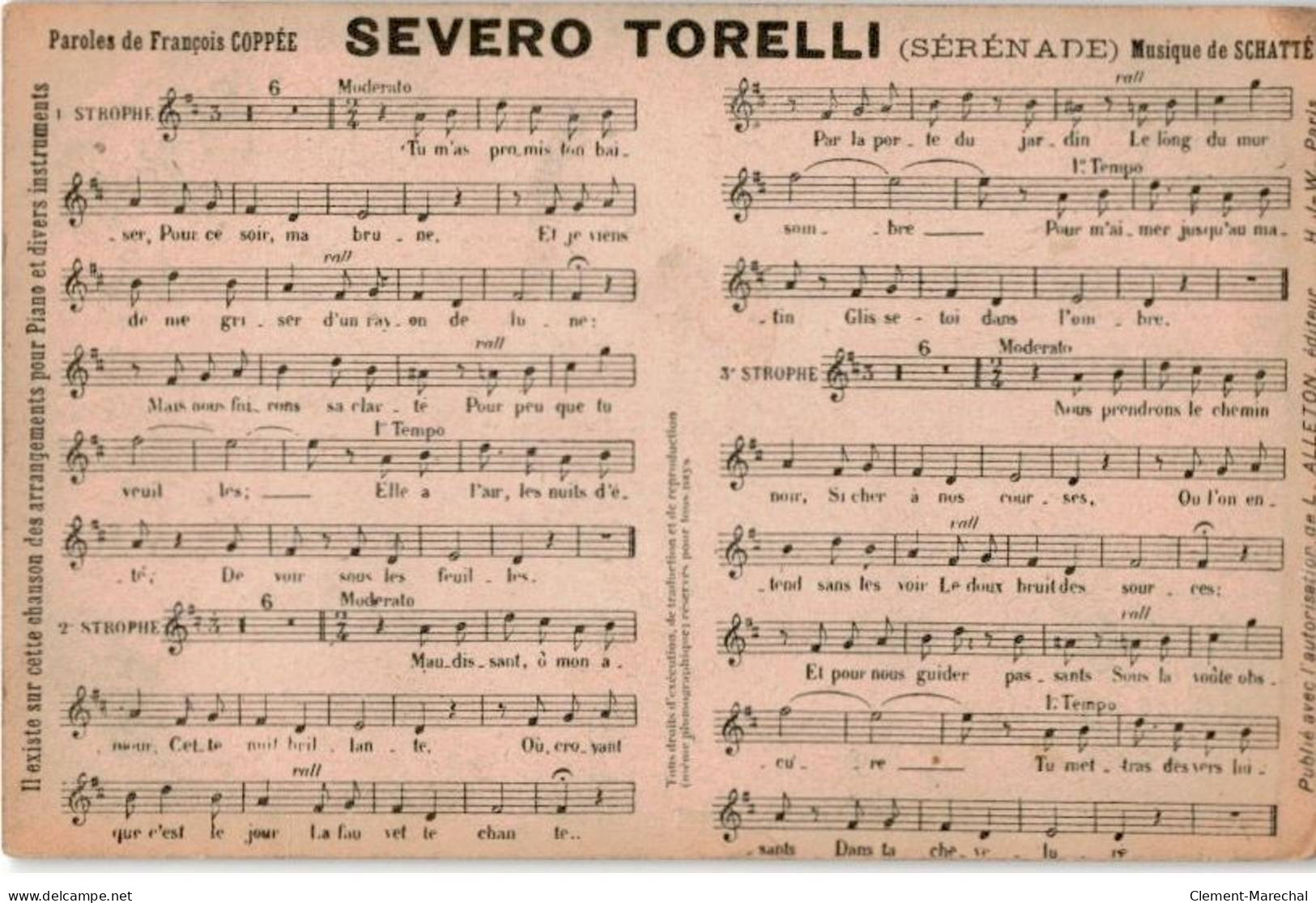 CHANSONS: Severo Torelli - état - Musique Et Musiciens