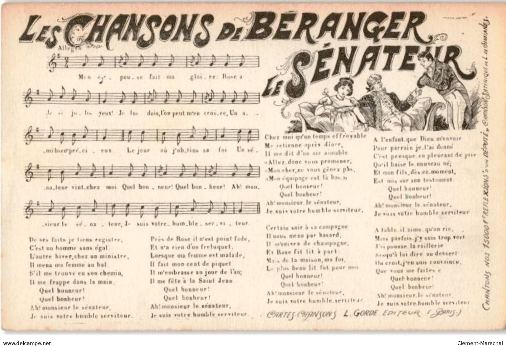 CHANSONS: Les Chansons De Béranger Le Sénateur - Très Bon état - Musique Et Musiciens
