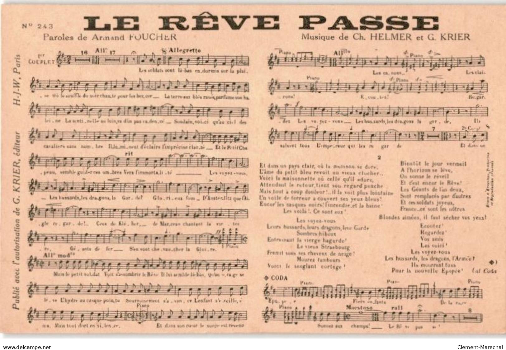CHANSONS: Le Rêve Passe - Très Bon état - Musique Et Musiciens