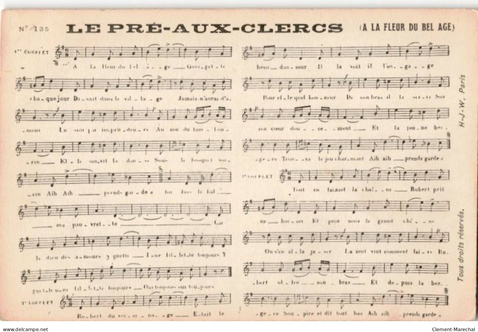 CHANSONS: Le Pré-aux-clercs - Très Bon état - Musique Et Musiciens