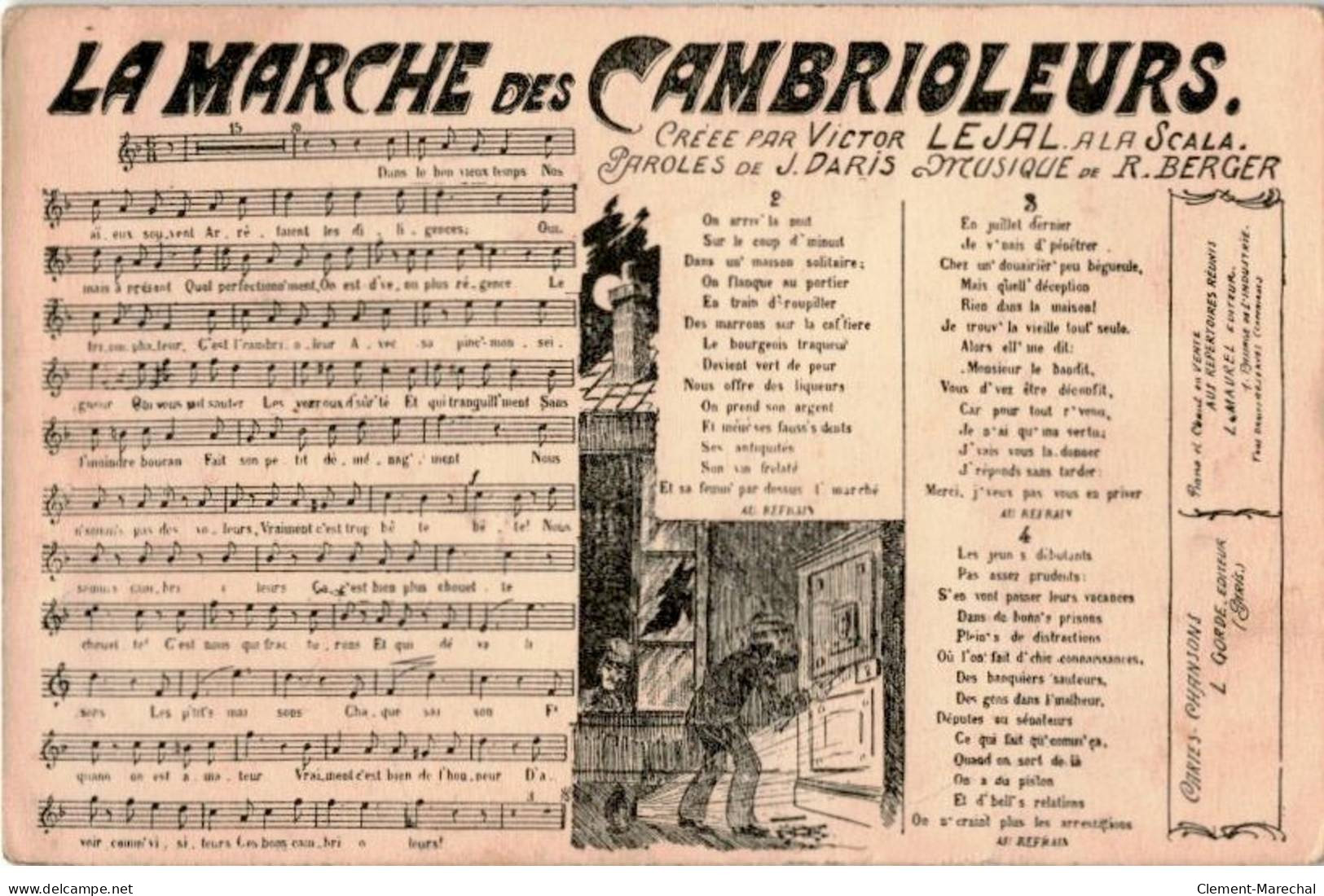 CHANSONS: La Marche Des Cambrioleurs - état - Musica E Musicisti