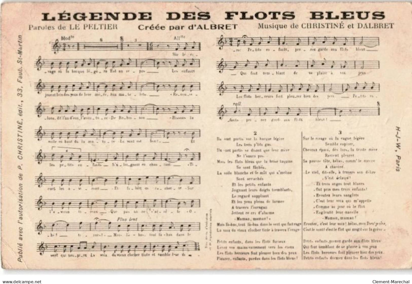 CHANSONS: Légende Des Flots Bleus - état - Musique Et Musiciens