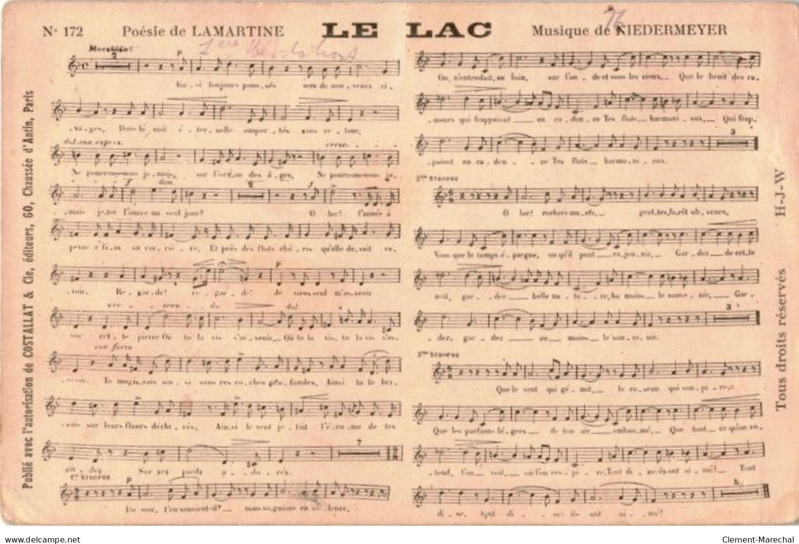 CHANSONS: Le Lac - état - Música Y Músicos