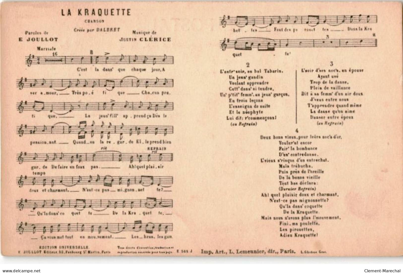 CHANSONS:la Kraquette - Bon état - Muziek En Musicus