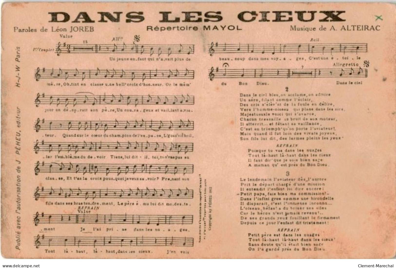CHANSONS: Dans Les Cieux - Bon état - Música Y Músicos