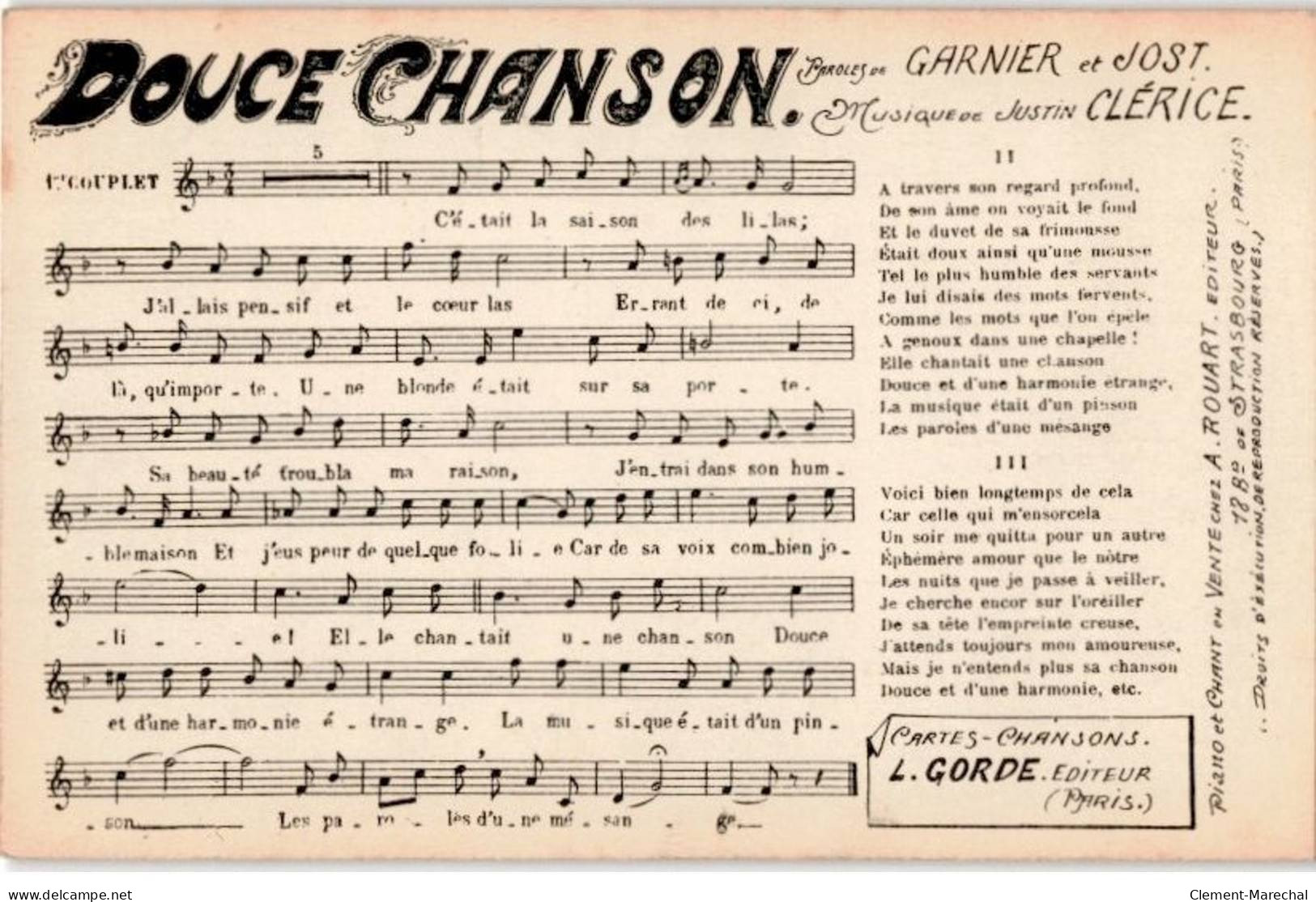 CHANSONS: Douce Chanson - Très Bon état - Music And Musicians