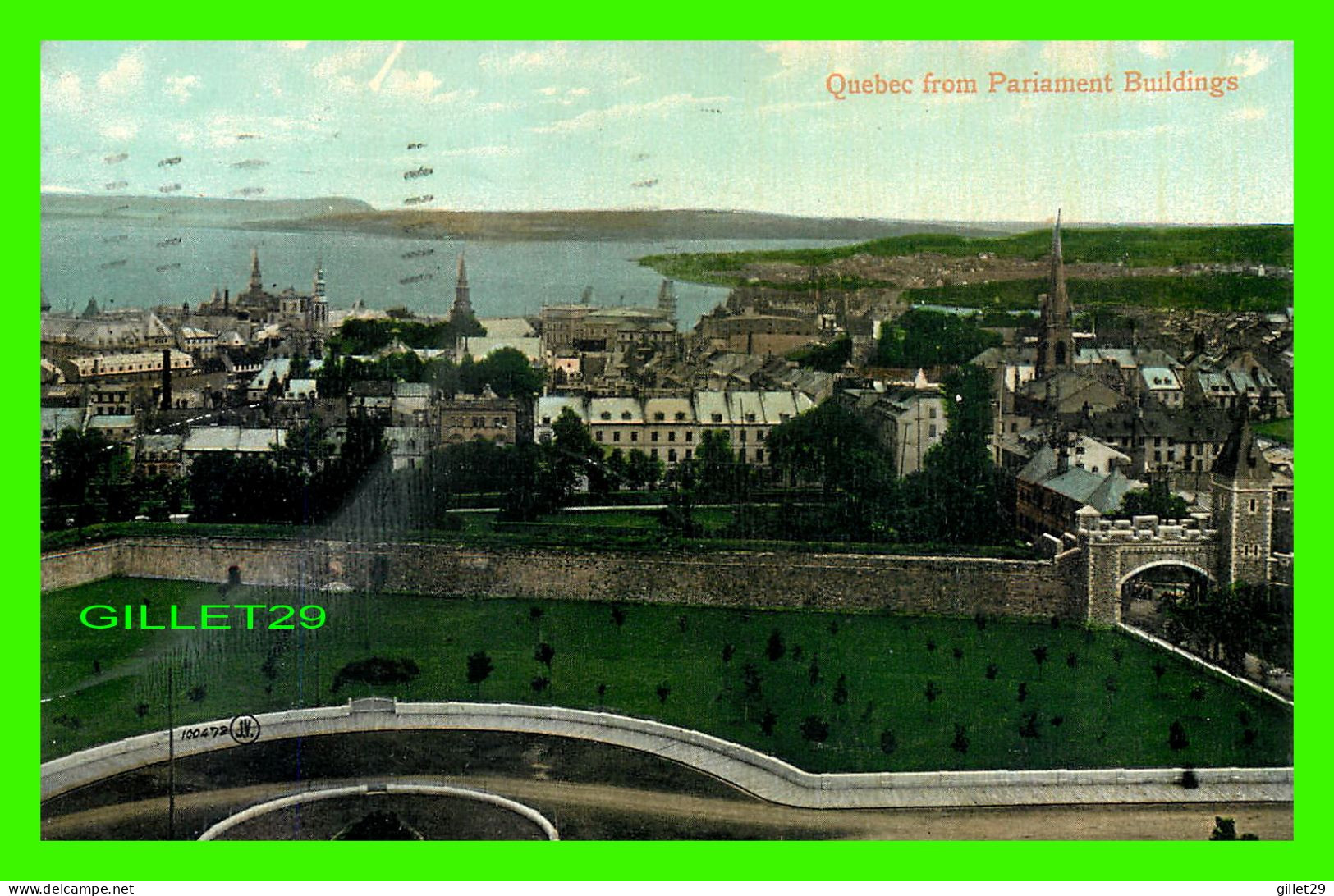 QUÉBEC - QUEBEC FROM PARLIAMENT BUILDINGS - ERREUR DE FRAPPE - CIRCULÉE EN 1908 - THE VALENTINE & SONS - - Québec - La Cité