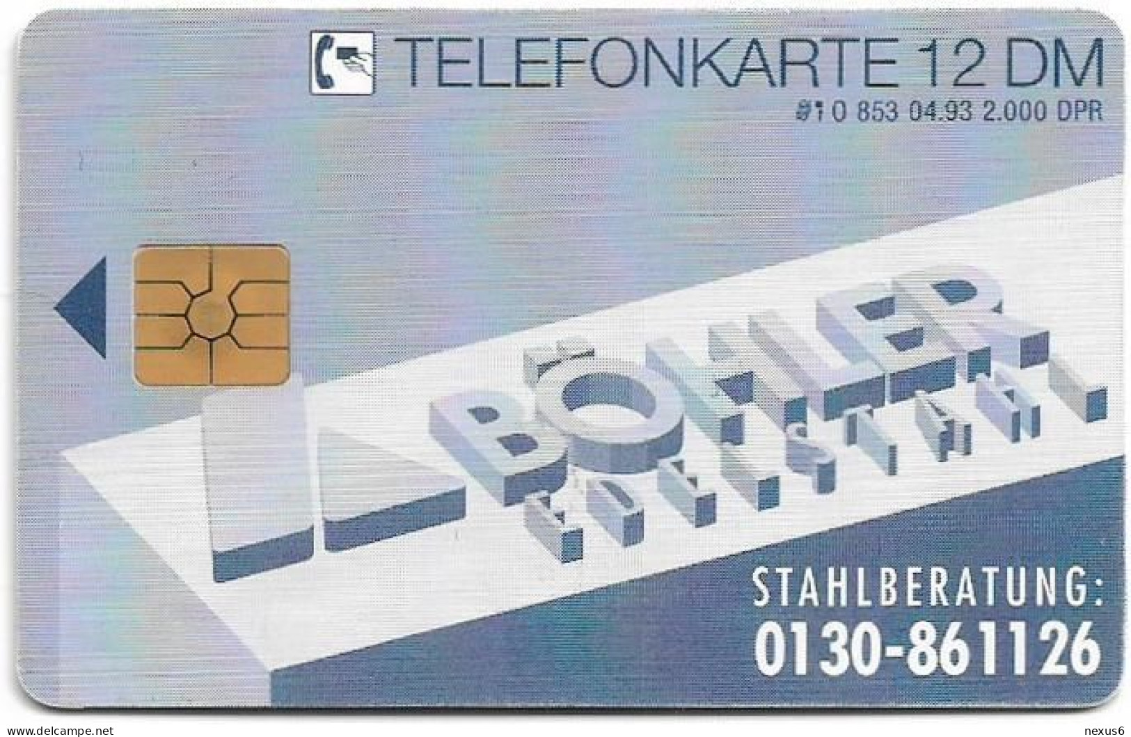 Germany - Böhler Edelstahl - O 0853 - 04.1993, 12DM, 2.000ex, Used - O-Reeksen : Klantenreeksen
