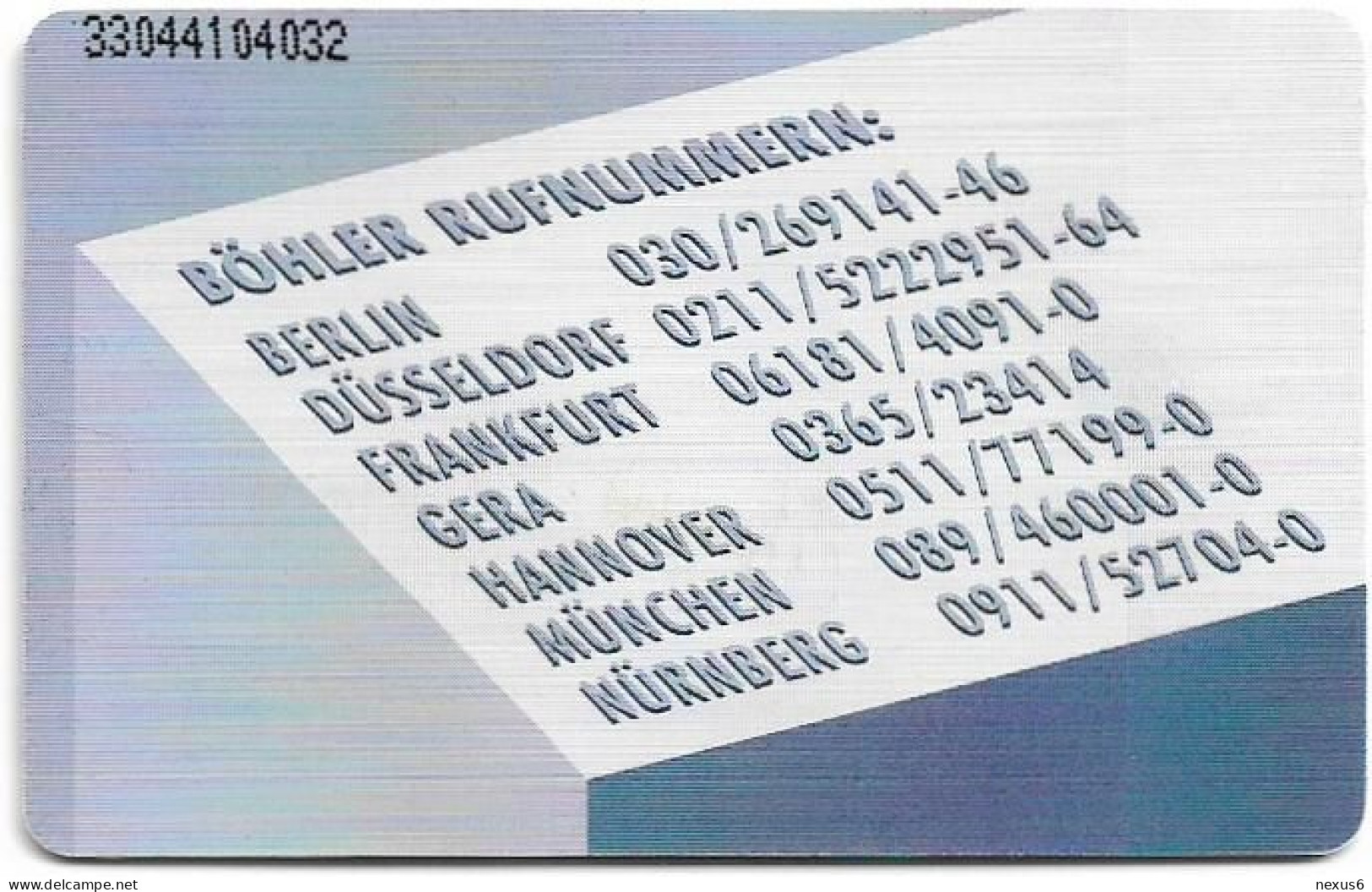 Germany - Böhler Edelstahl - O 0853 - 04.1993, 12DM, 2.000ex, Used - O-Series : Séries Client