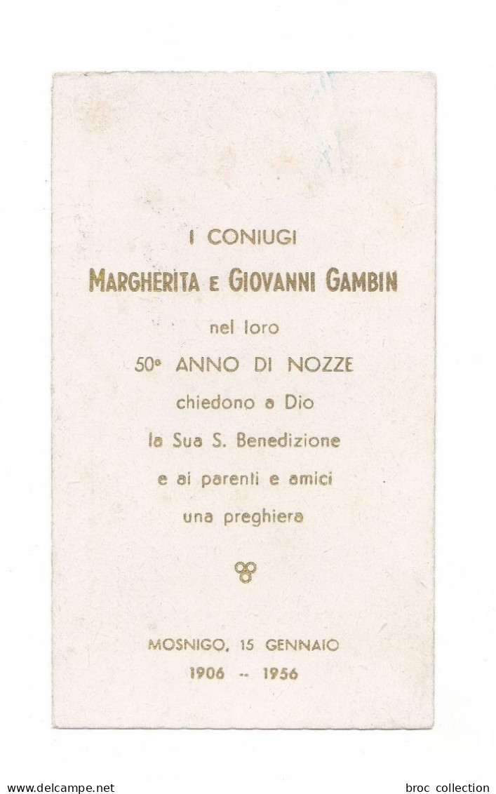 Mosnigo, 50° Anno Di Nozze Di Margherita E Giovanni Gambin, 1956, Vierge à L'Enfant, éd. F. B. P. 29 - Devotion Images