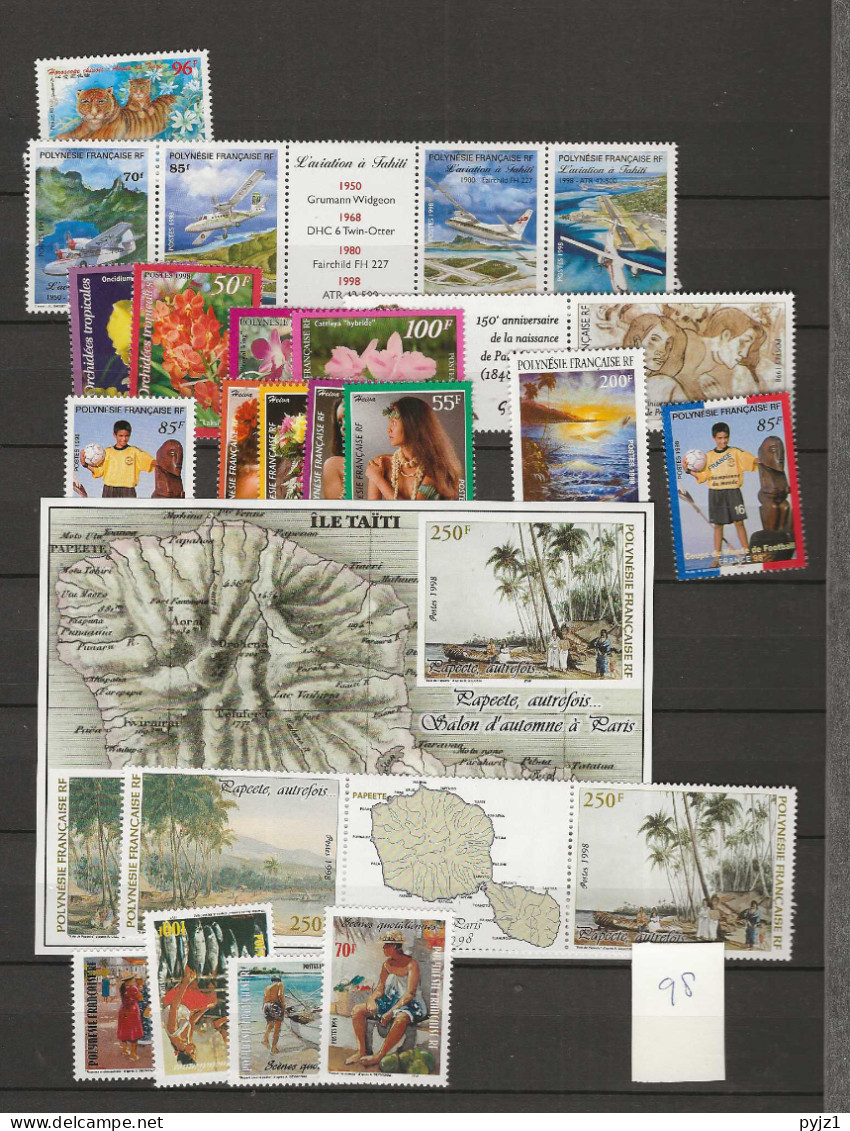 1998 MNH Polynesie Française Year Collection Postfris** - Full Years