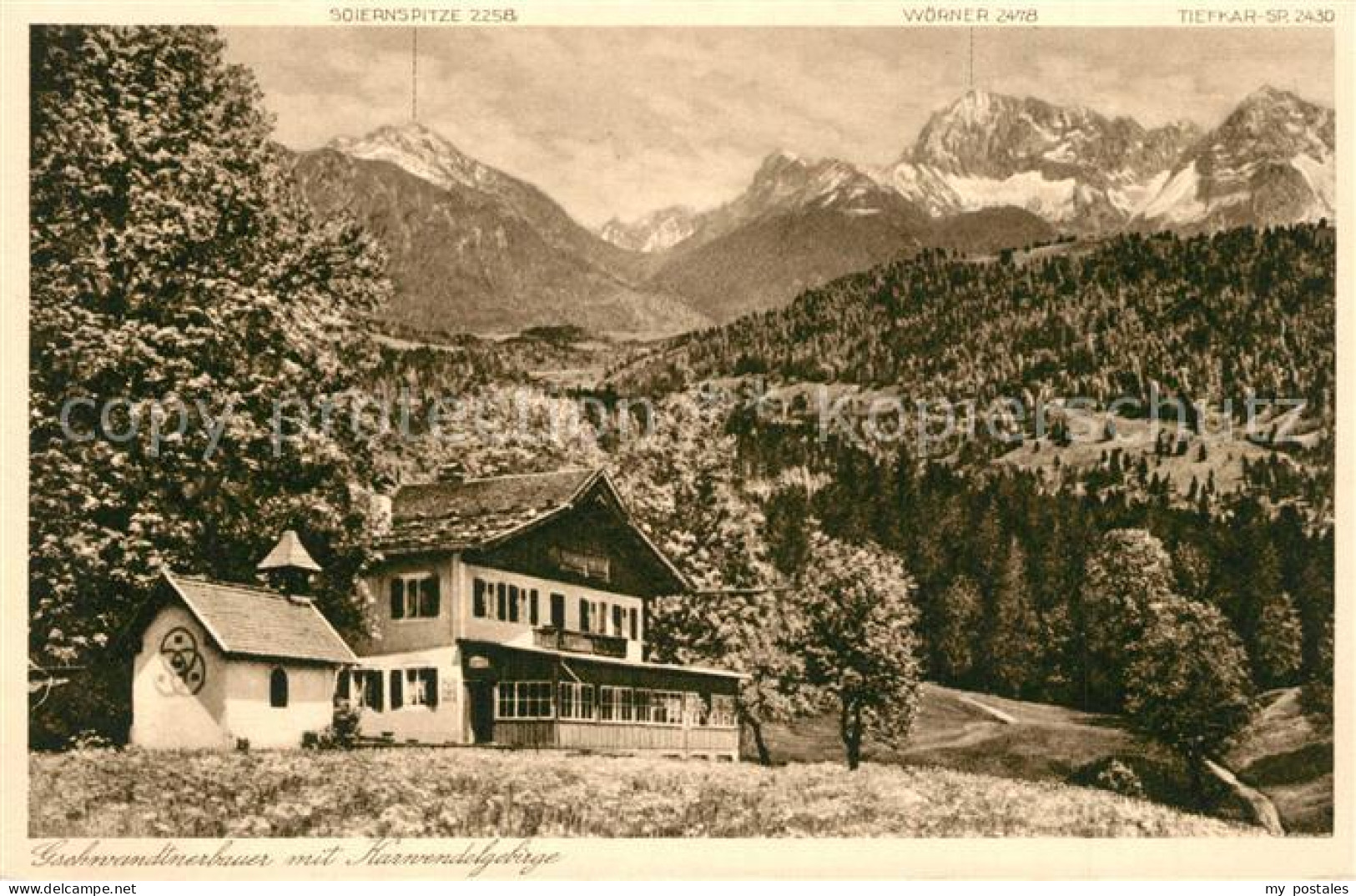 73508008 Partenkirchen Gschwandtnerbauer Mit Karwendelgebirge Partenkirchen - Garmisch-Partenkirchen