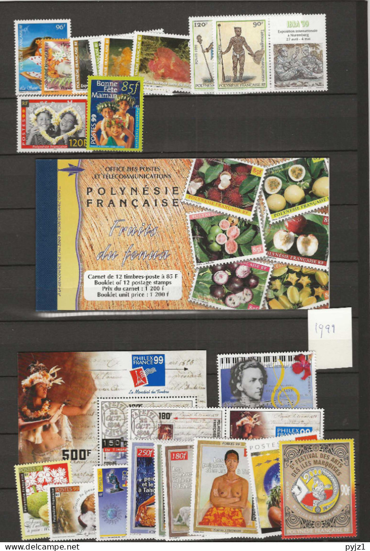 1999 MNH Polynesie Française Year Collection Postfris** - Full Years