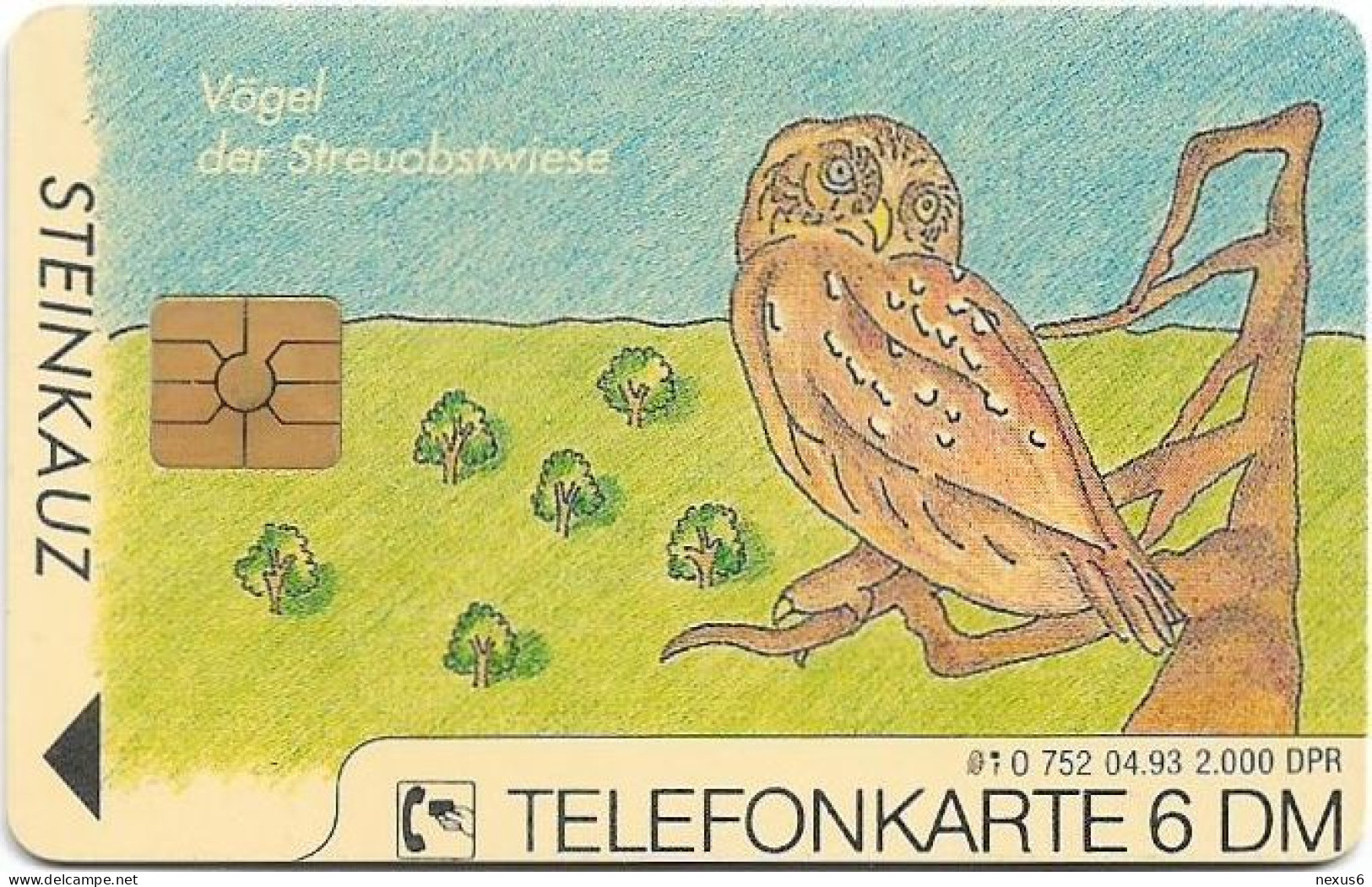 Germany - Naturschutzbund Deutschland (Steinkauz-Zeichnung) - O 0752 - 04.1993, 6DM, 2.000ex, Used - O-Series : Series Clientes Excluidos Servicio De Colección