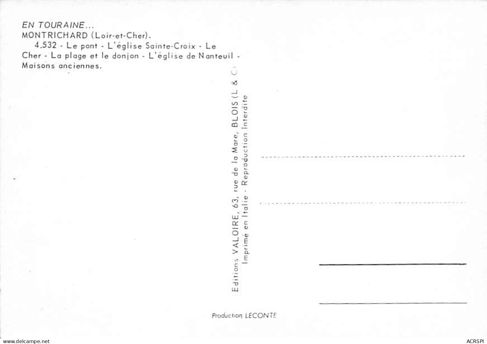 MONTRICHARD   Divers Aspects De La Ville   46 (scan Recto Verso)MG2891 - Montrichard