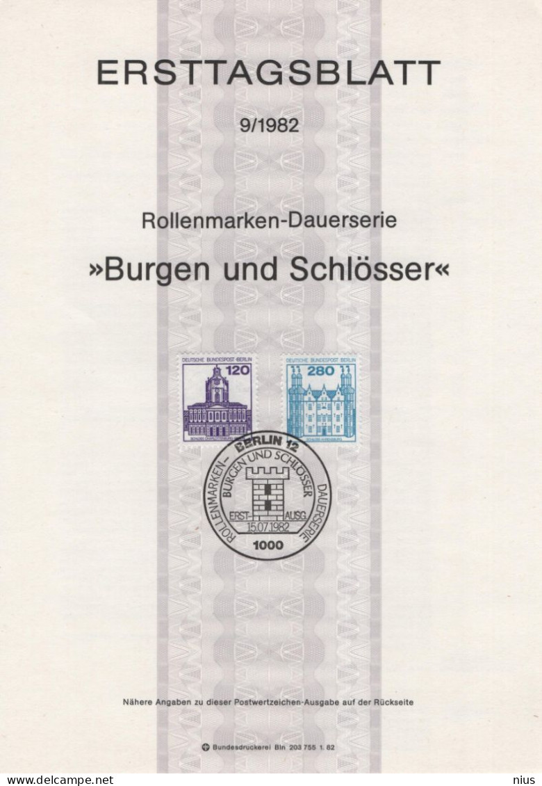 Germany Deutschland 1982-09 Burgen Und Schlösser, Schloss Ahrensburg, Charlottenburg, Castle, Canceled In Berlin - 1981-1990