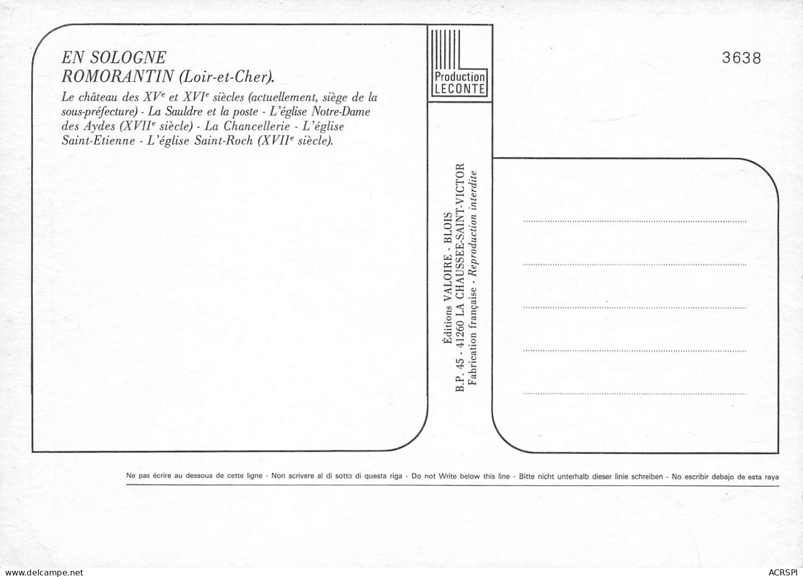 ROMORANTIN  Diverses Vues   26 (scan Recto Verso)MG2893 - Romorantin