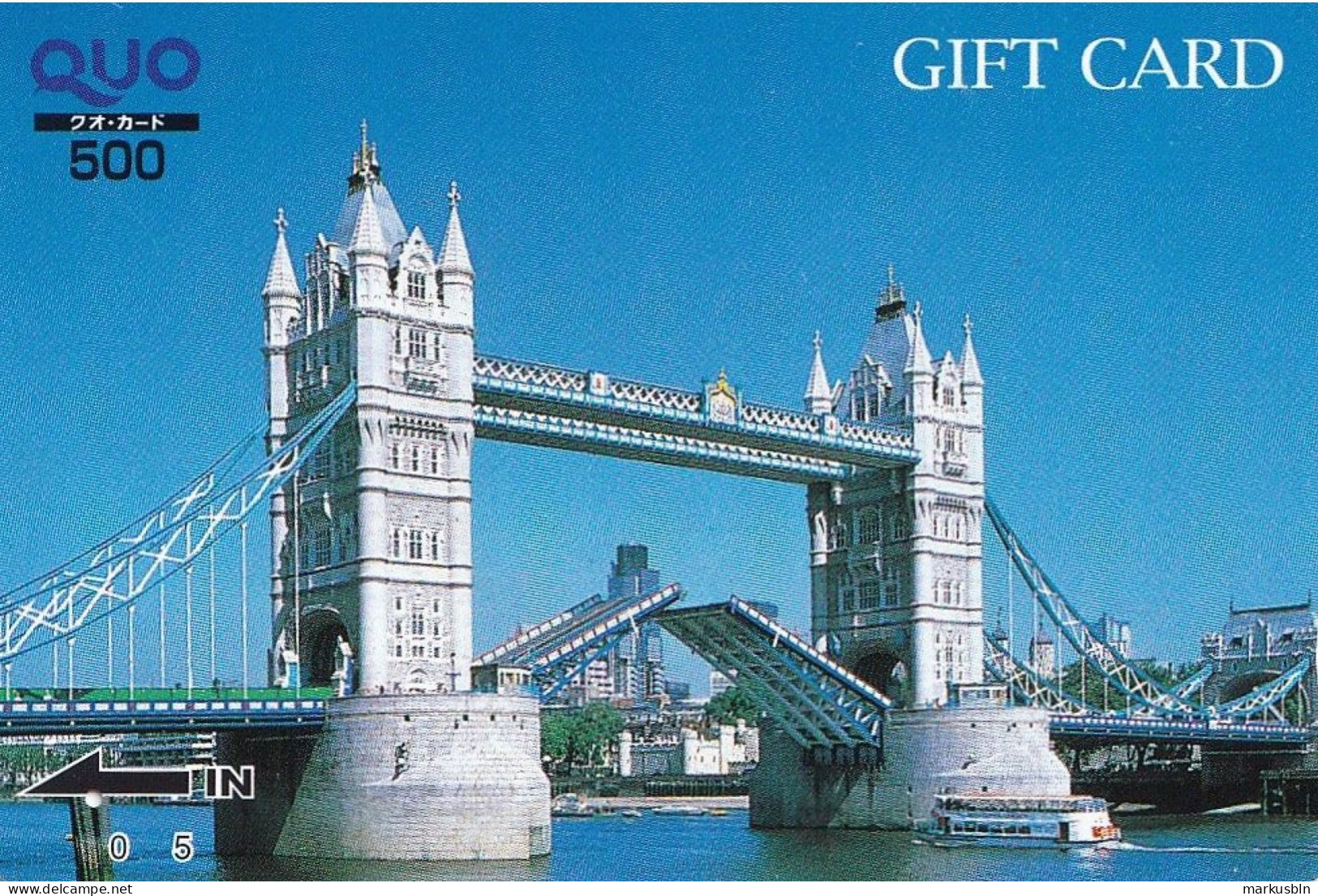 Japan Prepaid Quo Card 500 Kansai - London Tower Bridge - Japon