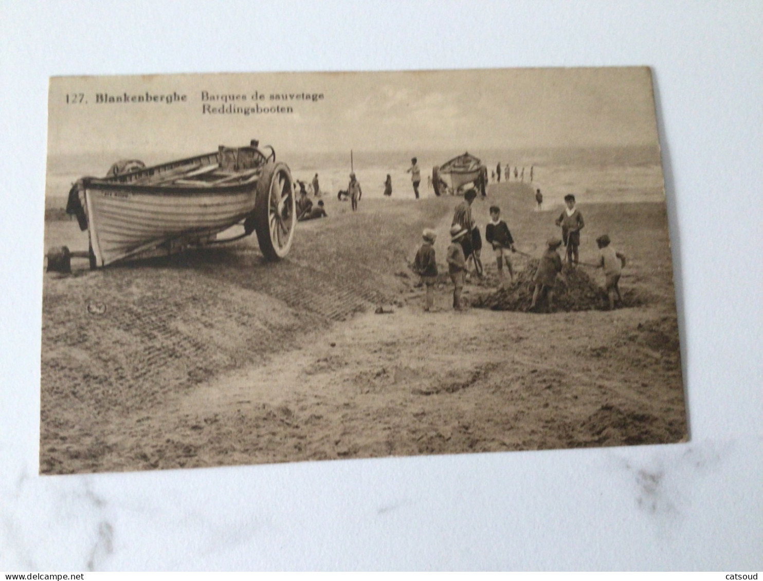 Carte Postale Ancienne (1933) Blankenberghe Barques De Sauvetage - Reddingsbooten - Blankenberge