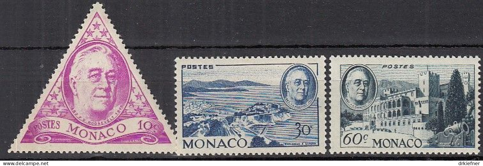 MONACO  322-324, Postfrisch **, Franklin D. Roosevelt, 1946 - Nuovi